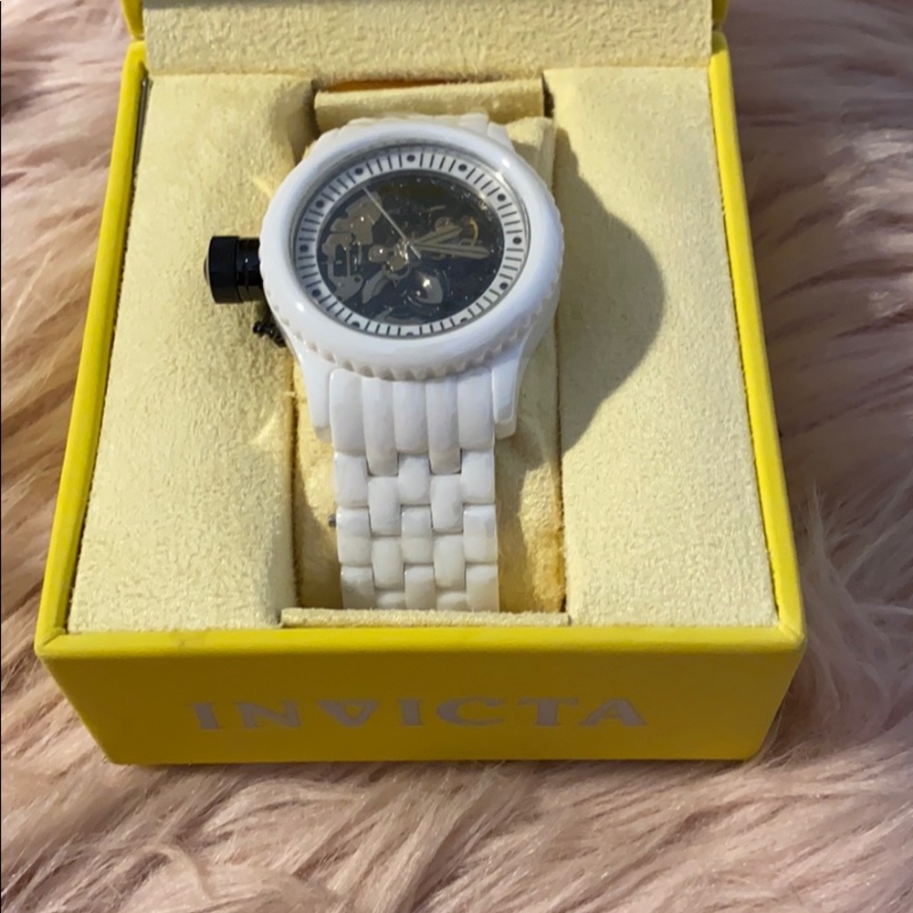 Invicta ceramic skeleton watch